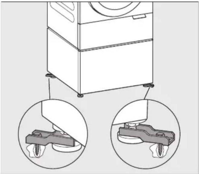 MIELE WTS 610 - Forankre sokkelen til gulvet med bra-ketter - 2