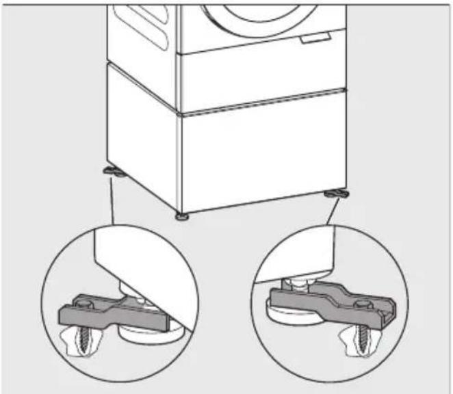 MIELE WTS 610 - Ancrer le socle au sol avec des colliers de serrage - 2
