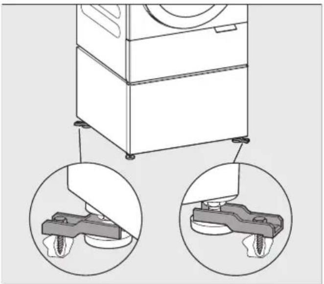 MIELE WTS 610 - Ancorare la base al pavimento con griffe di ancoraggio - 2