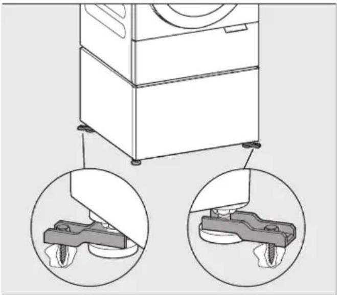 MIELE WTS 610 - Mocowanie cokołu do podłogi za pomocą łapek zaciskowych - 2