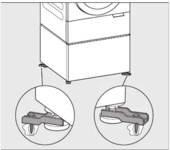 MIELE WTS 610 - Anclar el zócalo al suelo con correas de sujeción - 2