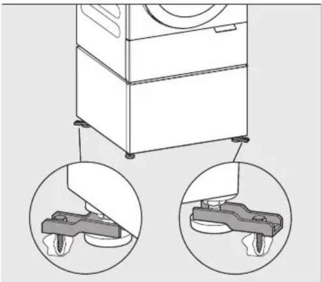 MIELE WTS 610 - Fixar a base ao chão com patilhas de fixação - 2