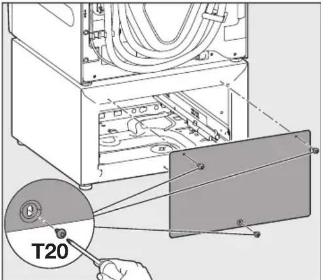 MIELE WTS 610 - Sešroubování soklu s pračkou - 3