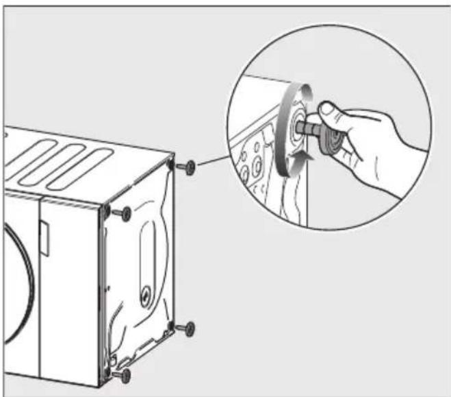 MIELE WTS 610 - Rimuovere i piedini della lavatrice - 1