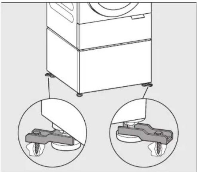 MIELE WTS 610 - Крепление цоколя к полу с помощью натяжных планок - 1