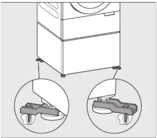 MIELE WTS 610 - Sockel mit Spannlaschen am Boden verankern - 2