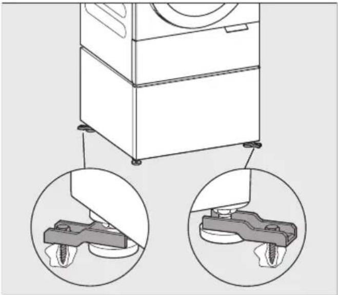 MIELE WTS 610 - Cokolj tvirtinimo apkabomis pritvirtinkite prie grindu. - 2