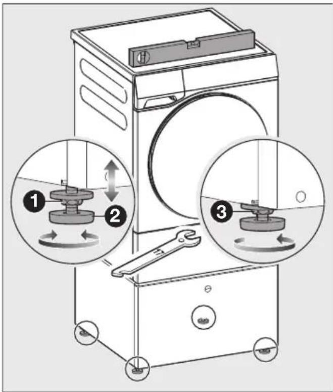 MIELE WTS 610 - Cokolio kojelių išlygiavimas ir užfiksavimas - 1