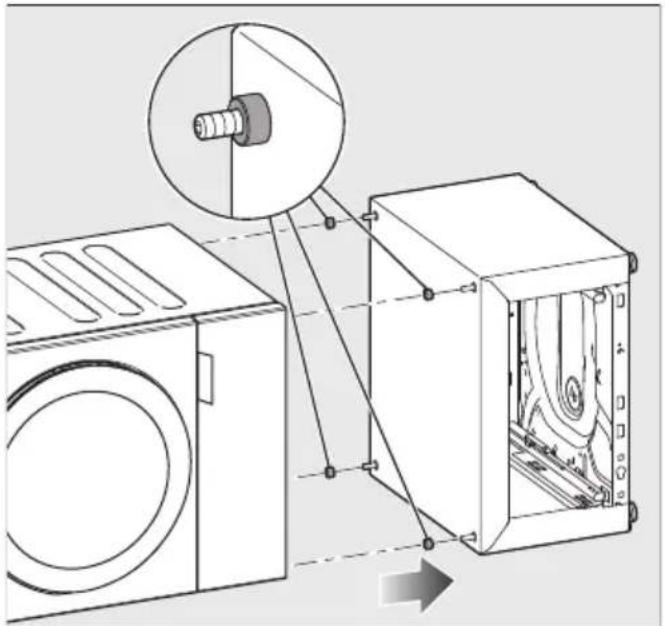 MIELE WTS 610 - Skalbyklės sujungimas su cokoliu - 2