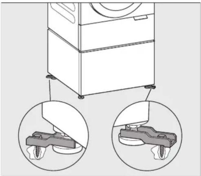MIELE WTS 610 - Sokkel met spanstrips aan de vloer verankeren - 1