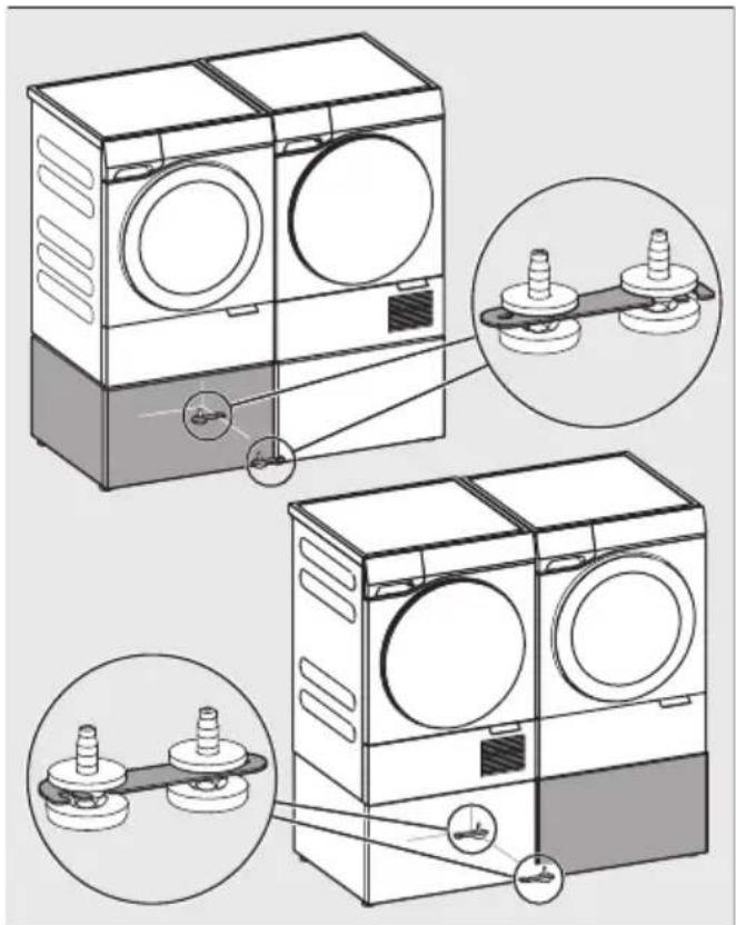 MIELE WTS 610 - Ukotvenie sokla k podlahe pomocou upínacích ok - 1