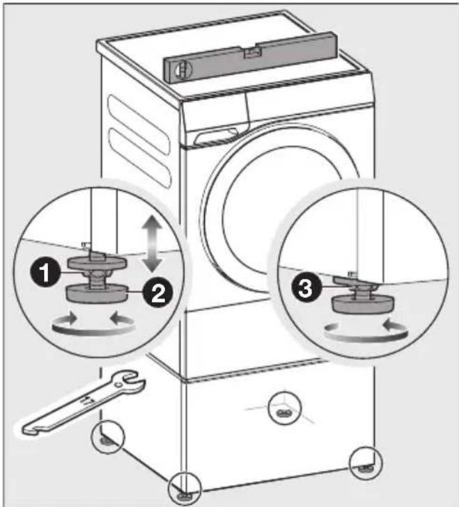MIELE WTS 610 - Rikta och läsa fast sockelns fötter - 1