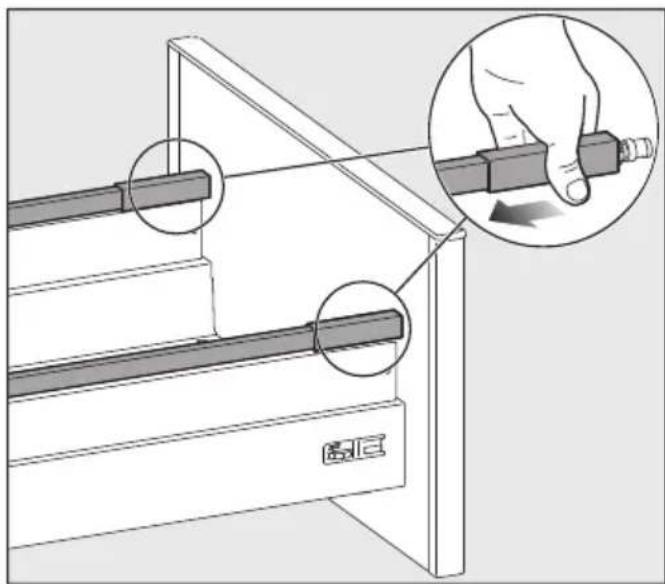 MIELE WTS 610 - Ρύθμιση της κλίσης του συρταριού - 1