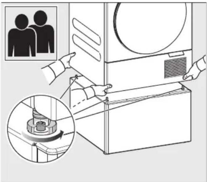 MIELE WTS 610 - Løft tørretumbleren op på soklen. - 1