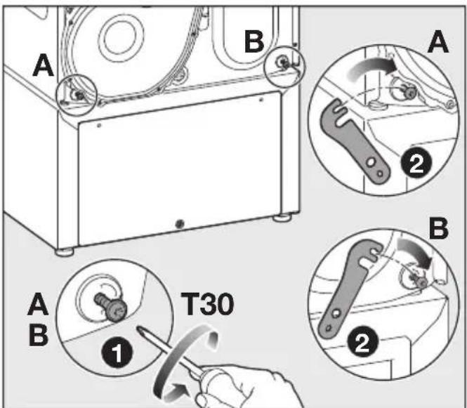MIELE WTS 610 - Levantar a máquina de secar roupa para a base - 4