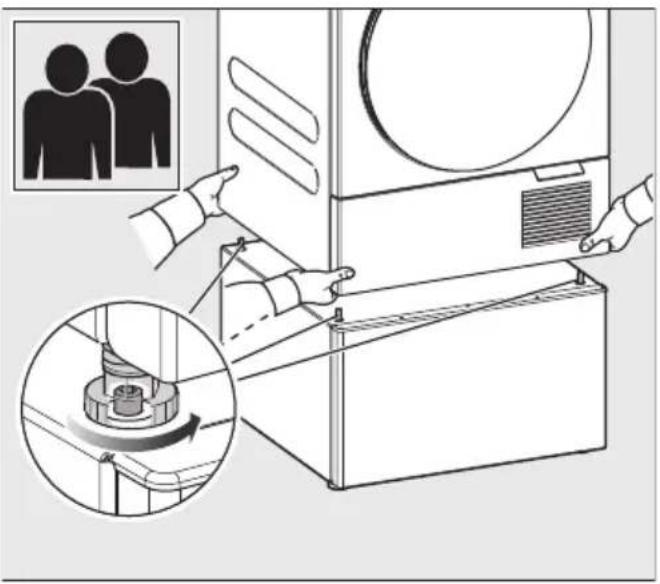 MIELE WTS 610 - Džiovyklės užkėlimas ant cokolio - 1