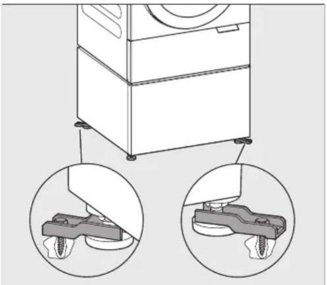 MIELE WTS 610 - 使用固定条将底座固定在地板上 - 1