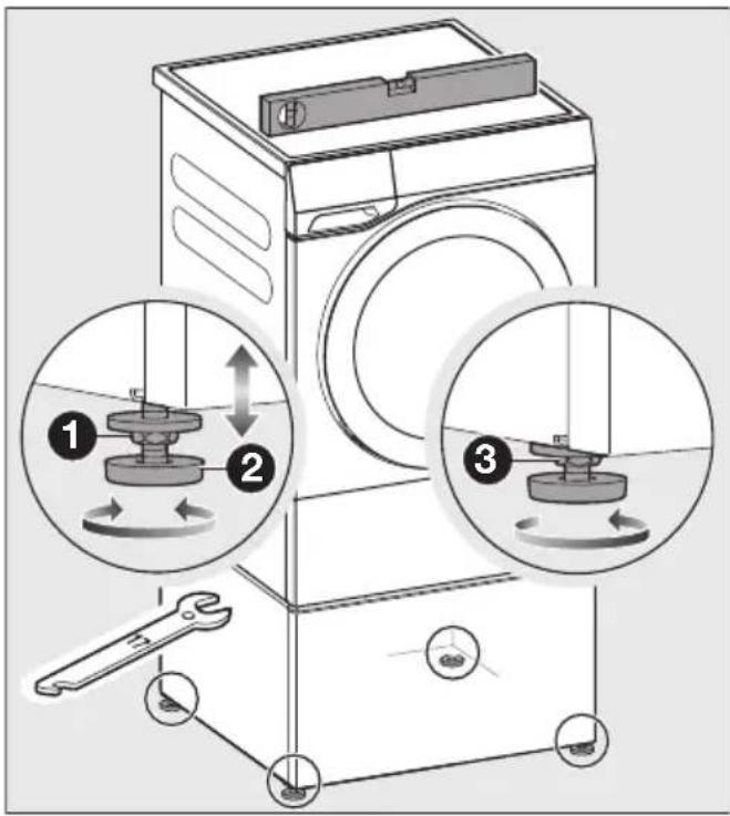 MIELE WTS 610 - Aliniati și blocați picioarele soclului - 1