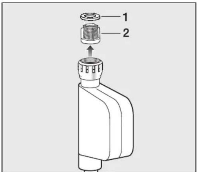MIELE W1 WEI885 WPS - Nettoyer le filtre d'arrivée d'eau - 1