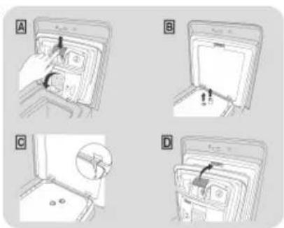 HOOVER THOSQ275D3-S - - Curățarea dozatorului de detergent și a compartmentelor acestuia - 1