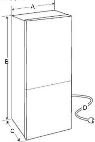 LG GBV3100AEP - Dimensions and Clearances - 1
