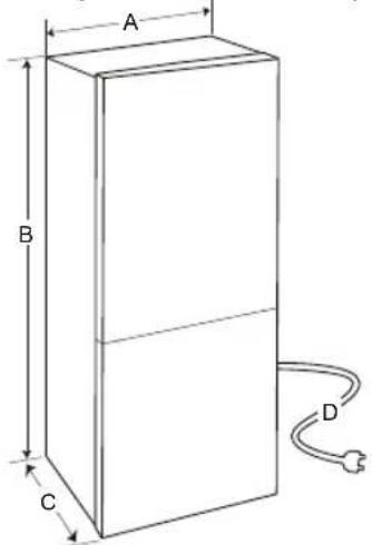 LG GBV3100AEP - Dimensions i distàncies - 1