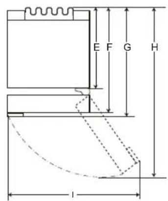 LG GBV3100AEP - Dimensjoner og klaring - 2