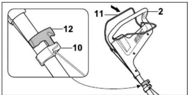 STIHL RM 448 TC - Työntöaisan kiinnittäminen - 4