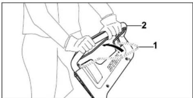 STIHL RM 448 TC - Ligar e desligar o mecanismo de translação - 1