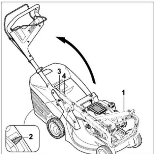 STIHL RM 448 TC - Vyklopenie vodiaceho držadla - 1