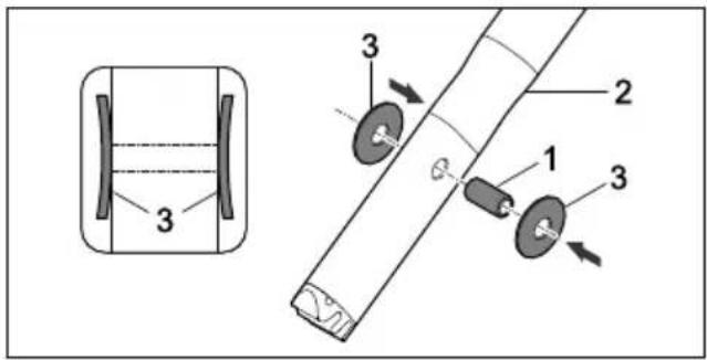 STIHL RM 448 TC - Työntöaisan kiinnittäminen - 1