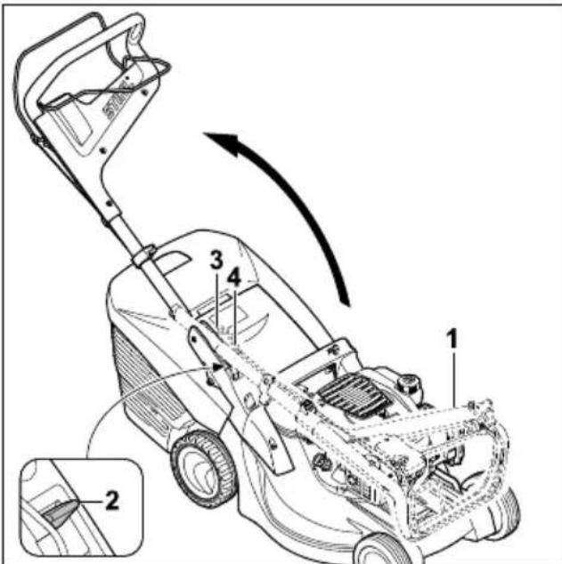 STIHL RM 448 TC - Folding Up the Handlebar - 1