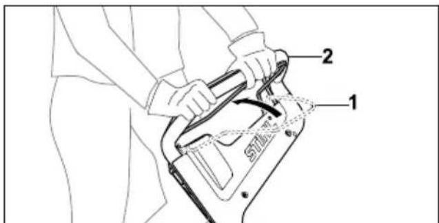 STIHL RM 448 TC - Ενεργοποίηση και απενεργο- ποίηση μετάδοσης κίνησης - 1