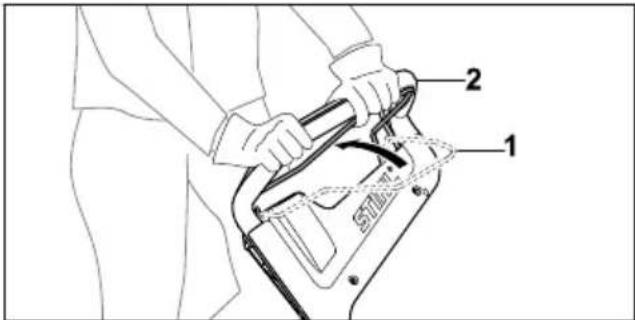 STIHL RM 448 TC - Включване на задвижването на ходовата част - 1