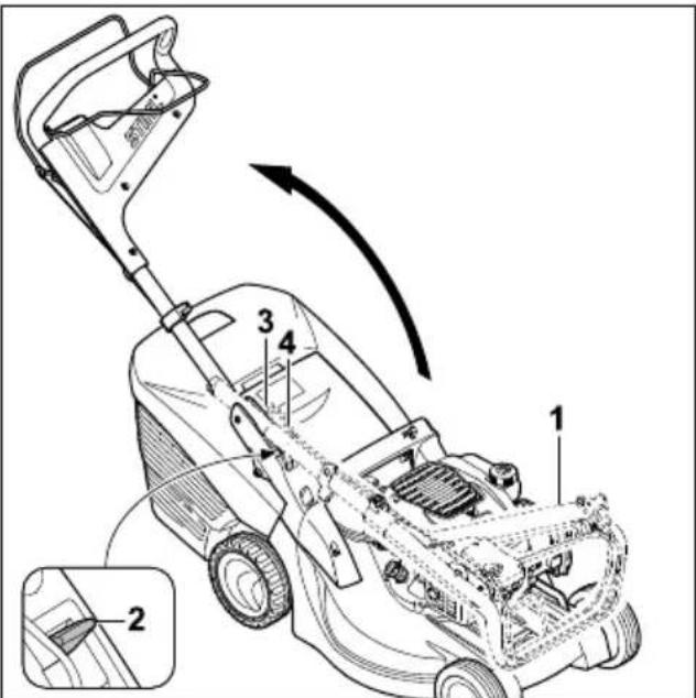 STIHL RM 448 TC - A tolókar felhajtása - 1