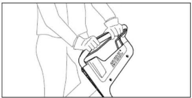 STIHL RM 448 TC - A fünyíró gép tartása és vezetése - 1