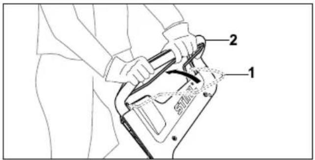 STIHL RM 448 TC - Tekerlek tahrikini açma - 1