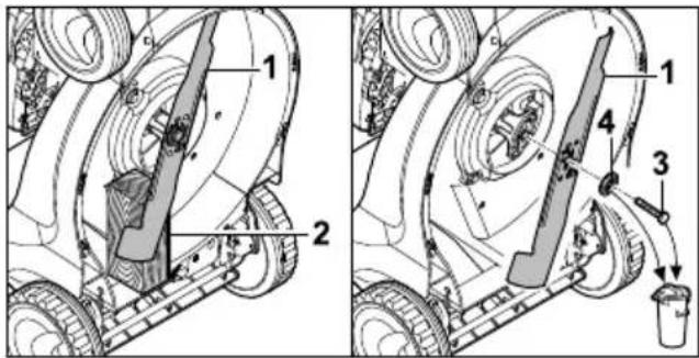 STIHL RM 448 TC - Desmontar la cuchilla - 1
