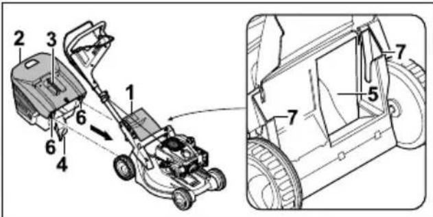 STIHL RM 448 TC - Zāles savācējgroza piestiprināšana - 1