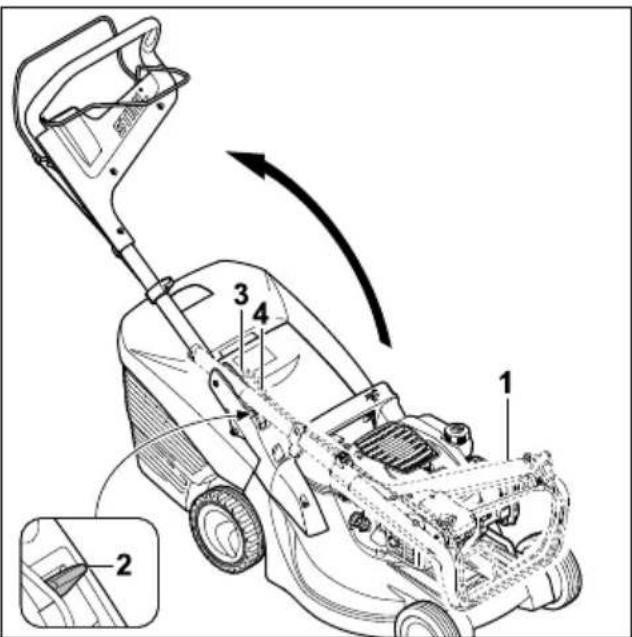 STIHL RM 448 TC - Valdymo rankenos užlenkimas - 1