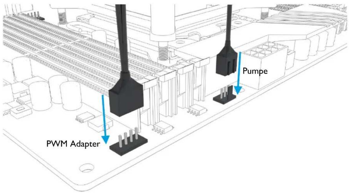 Alphacool Eisbaer 240 - LÜFTER UND PUMPE ANSCHLIEßen - 2