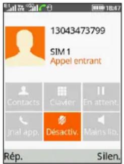 TCL OneTouch 4042S - Répondre ou refuser un appel - 1