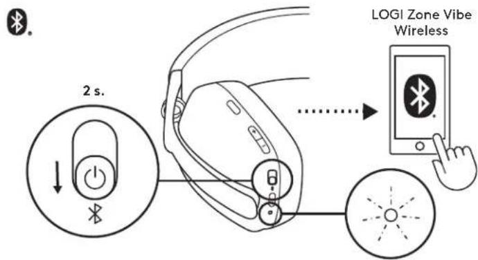 LOGITECH Zone Vibe Wireless - b. CONNECTION VIA BLUETOOTH - 1