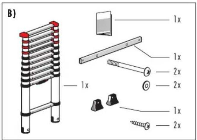 HAILO Flexline T80 - C) Scala telescopica 7113-091 - 1