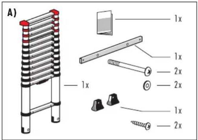 HAILO Flexline T80 - B) Teleskopinės kopėčios 7113-111 - 1