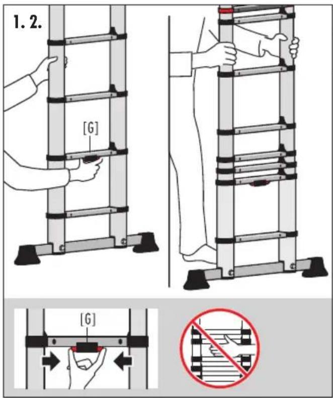 HAILO Flexline T80 - Repliegue y almacenamiento de la escalera - 1