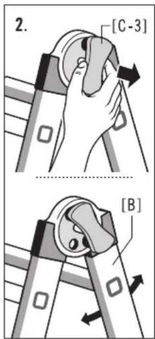 HAILO M80 - Activating the extendable ladder legs - 3