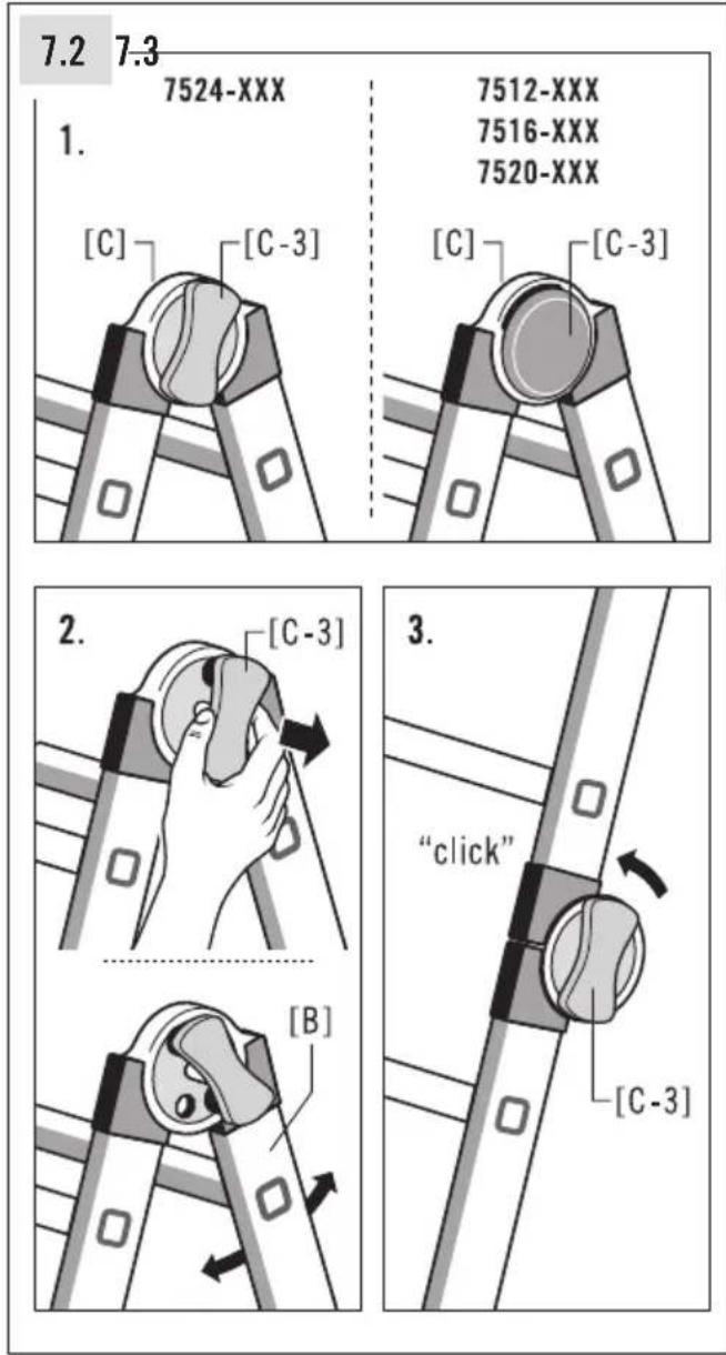 HAILO M80 - Regulación de los brazos de escalera extensibles - 2