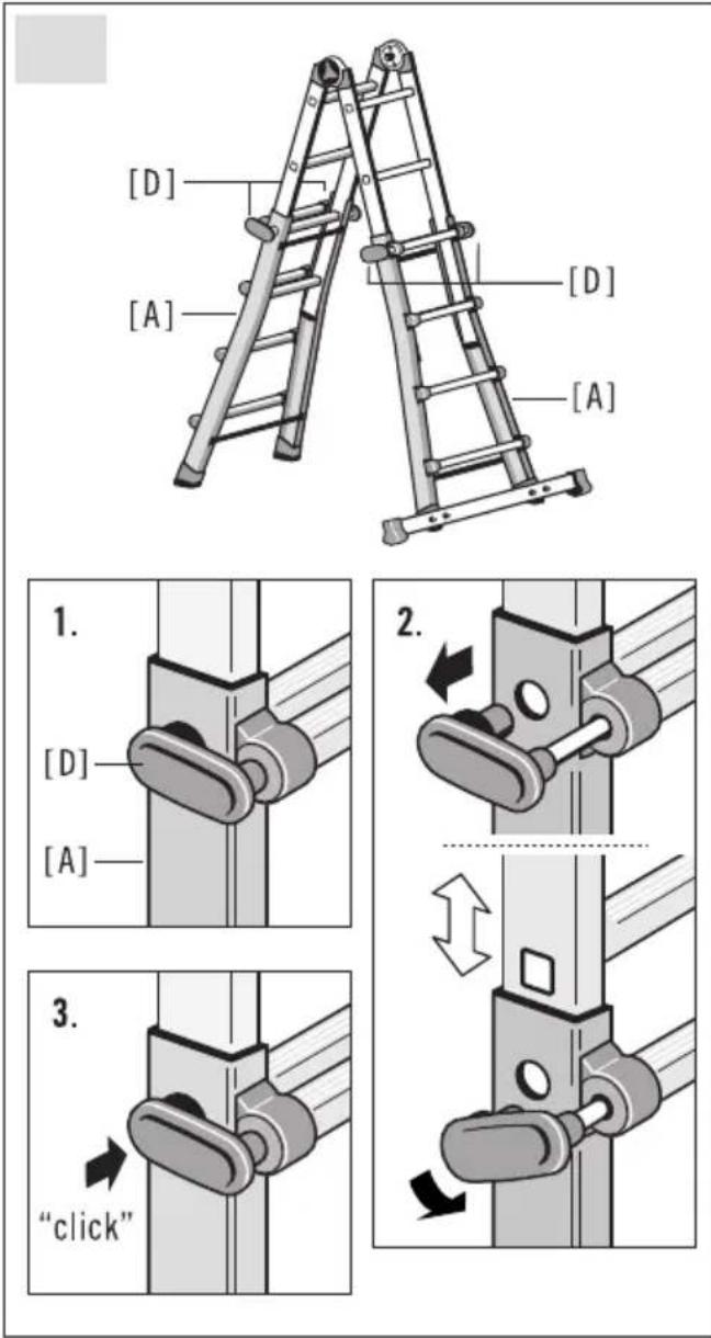 HAILO M80 - Regulación de los brazos de escalera extensibles - 3