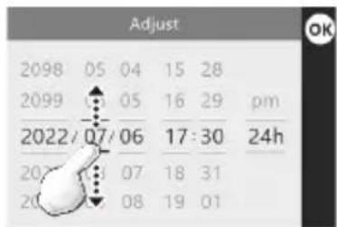 Adjust 2098 05 04 15 28 2099 05 16 29 pm 2022/07/06 17:30 24h 2022/07/06 18 31 2022/07/06 19 01
